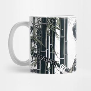 japanese woman kimono bamboo forest Mug